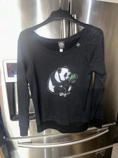 Suéter Suéter LRG Panda Estampado Gráfico Negro Logo Para Mujer Talla L