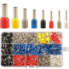 900Pcs Wire Ferrule Terminals Kit - 8 Types AWG 22-7 Connectors, Pin Terminal