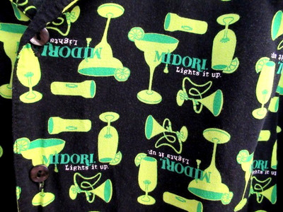 VTG Midori Lights It Up Melon Liqueur Promo Camp Shirt XL RARE