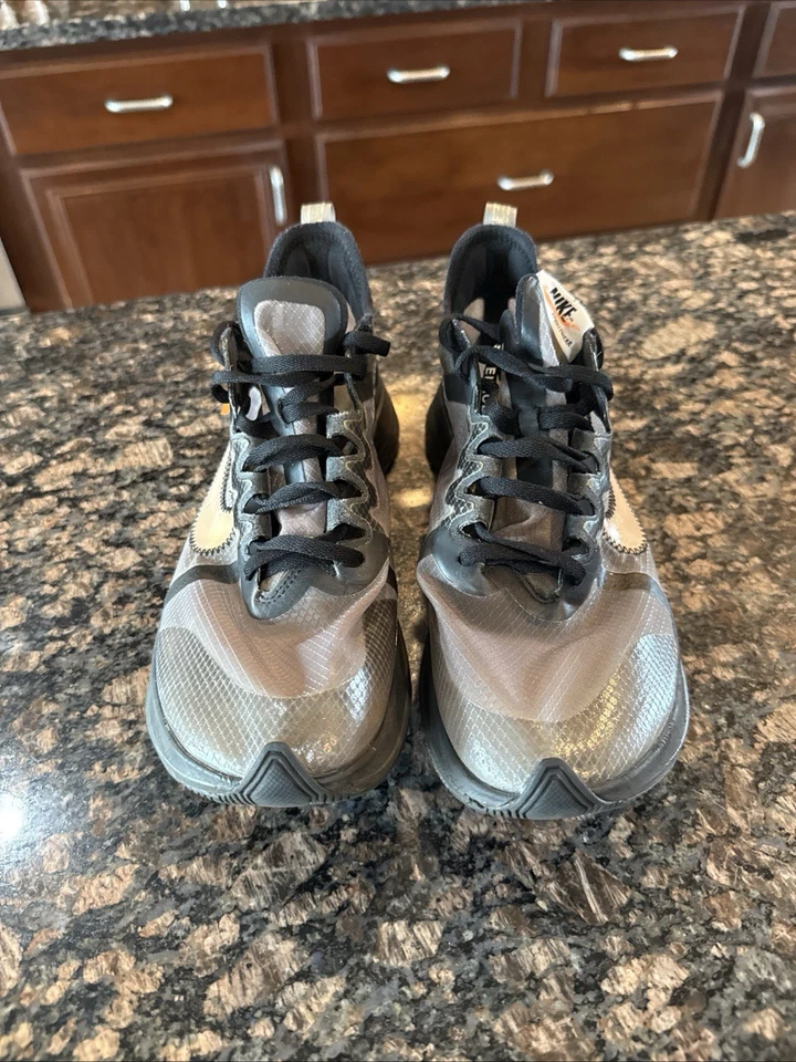 Off-White x Nike The 10: Nike Zoom Fly SP Black White Men's Size 8.5 AJ4588-001 - Image 3 of 4