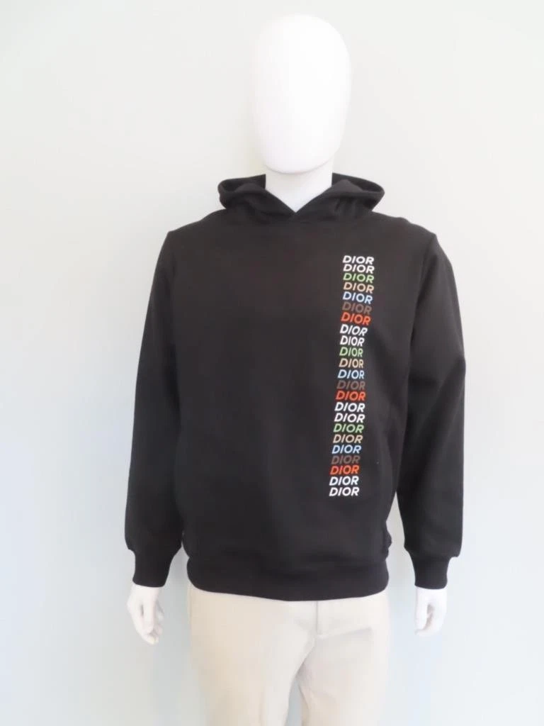 Felpa con cappuccio a maniche lunghe Dior Homme nera multicolore stampa logo taglia M nuova con etichetta
