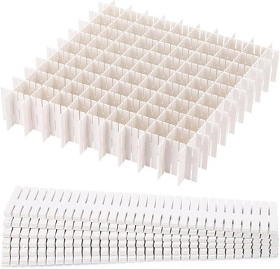 40pcs Grid Drawer Dividers Adjustable Drawer Organizer For Socks Underwear Linge