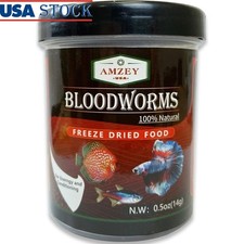 Freeze Dried Blood Worms Tropical Fish Turtles High Protein Natural Food New
