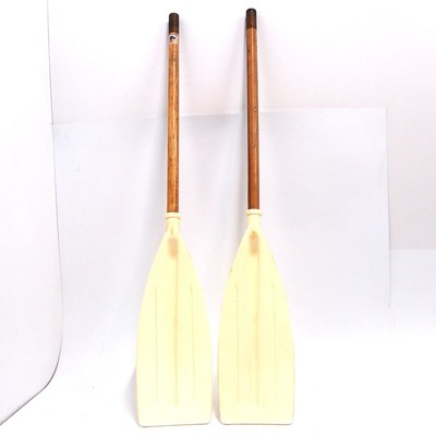 Paddel Paar Holz alte Holzpaddel Boot 111 cm Ruderboot Vintage Paddelboot Set
