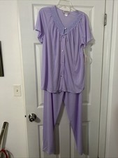 Shadowline lavender pajama set size medium nylon NEW W/tags