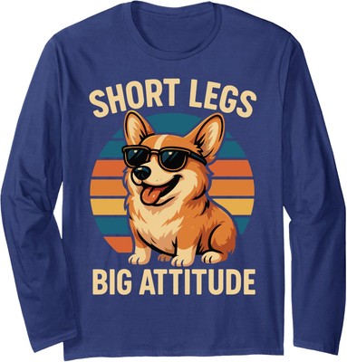 Short Legs Big Attitude Nice Sunglasses Vintage Long Sleeve Tshirt