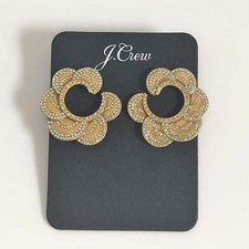 Jcrew Crystal Floral Statement Stud Earrings Retro Women Party Vacation Jewelry