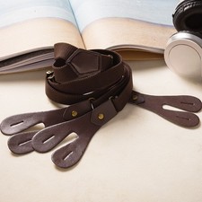 Coffee Braces 6 Buttons Straps Y-shape Suspender Nylon Leather 20mm Adjustable