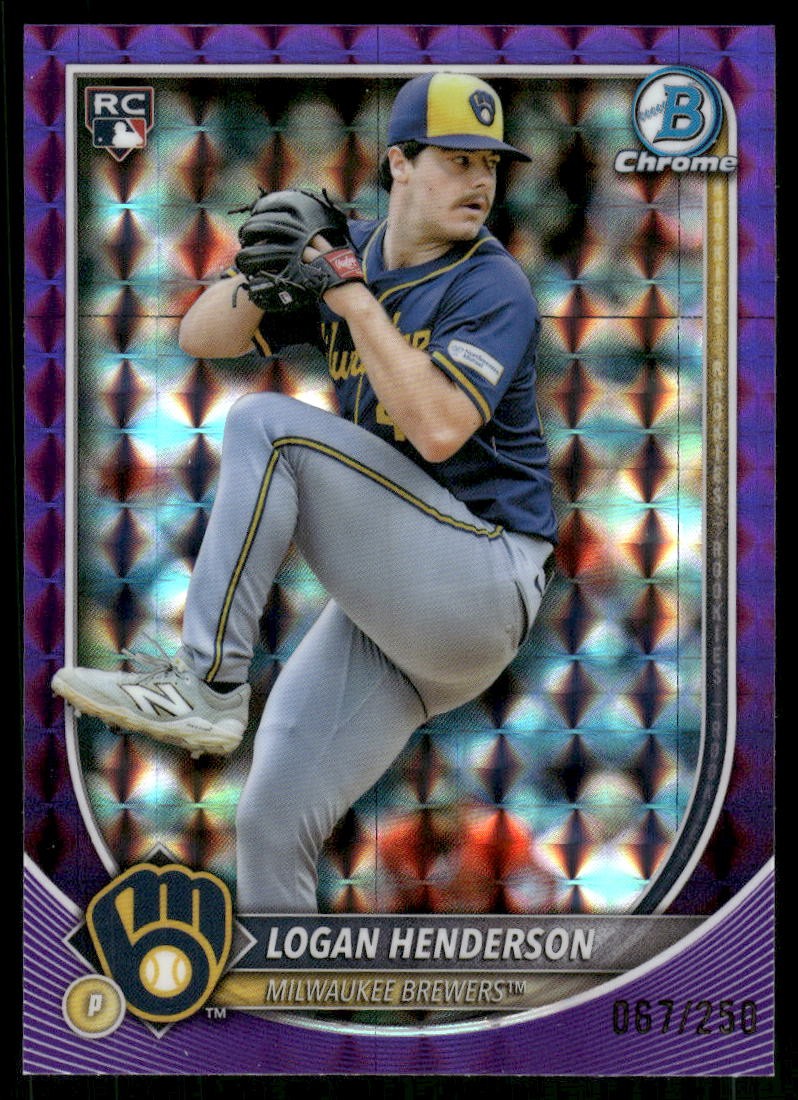 2025 Bowman Chrome #92 Logan Henderson Purple Geometric #/250