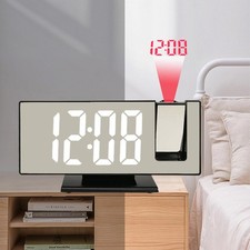 LED Digital Projection Alarm Clock Temperature Date Snooze Ceiling Projector