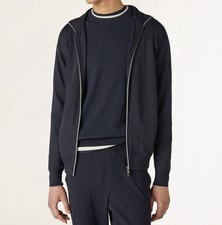 LORO PIANA  Hood Leasure Bomber  Cashmere Cotton Zip Hoodie Jacket Medium 2680 