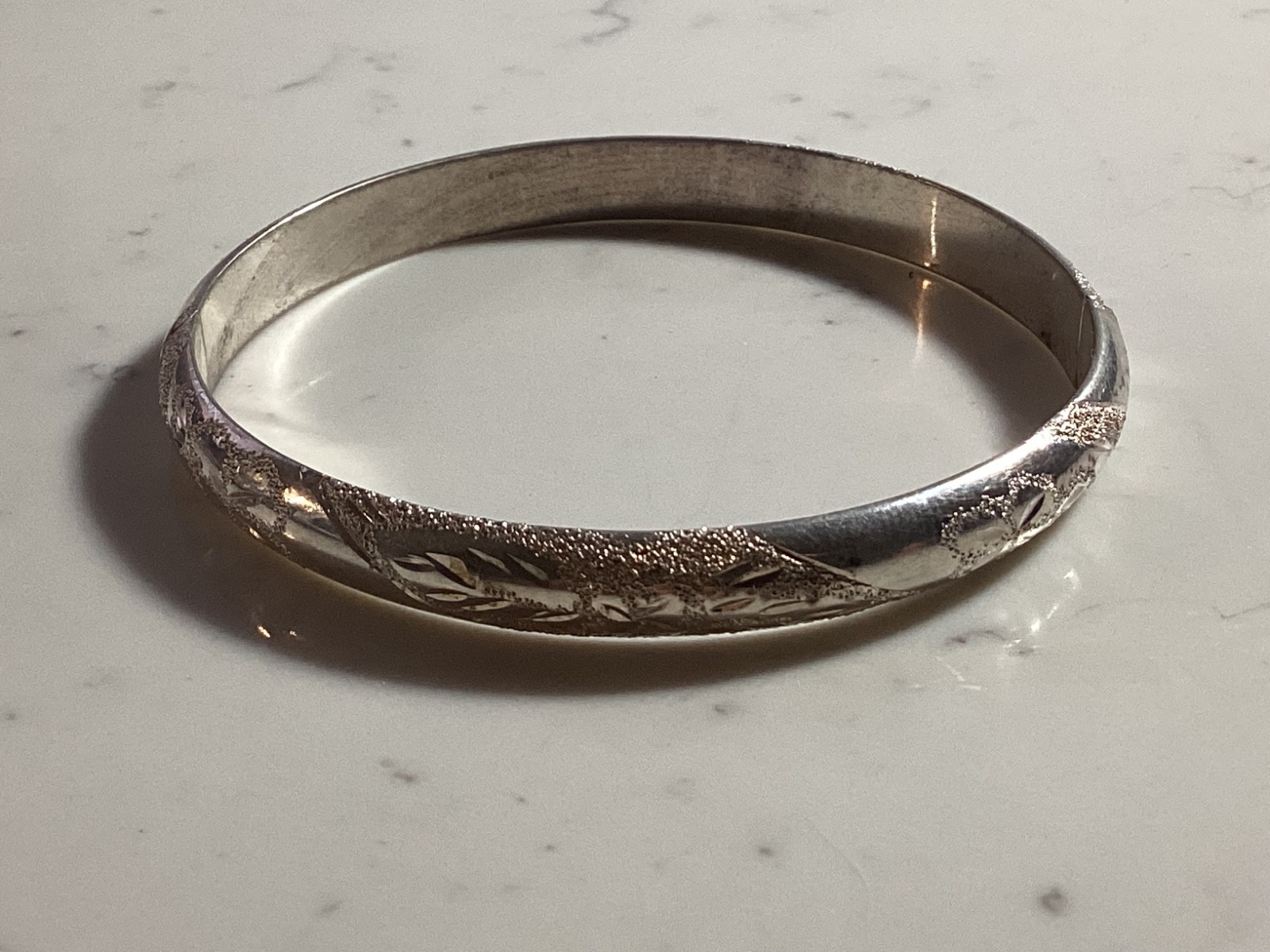 AUTHENTIC SIGNED STERLING SILVER ETCHED UNIQUE BA… - image 5