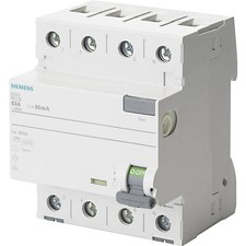Siemens 5SV33446 Interruttore differenziale A 4 poli 40 A 0.03 A 400 V