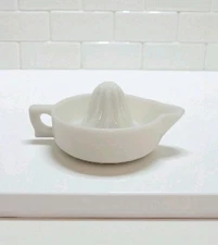 50s Vintage Sunkist Citrus Juicer Reamer Pat #68764 USA Made 8" Milk Glass