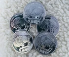 (5) Liberty Indian Head/Buffalo 2014 Silver 1 troy oz .999 Fine Silver Rounds. B