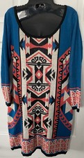 Flying Tomato Sweater Dress Stretchy SZ M Boho Festival Western Chic Multicolor