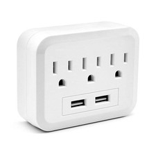 Outlet Extender, Surge Protector Outlet with 3-Multi Plug Outlet and 2 USB Ports