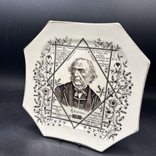 W. GLADSTONE Octagonal 10" Plate Historical Political Victoriania Wallis Gimson
