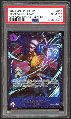 One Piece Card Game - PSA 10 Rafalgar Law OP09-069 - Official Event Top Prize