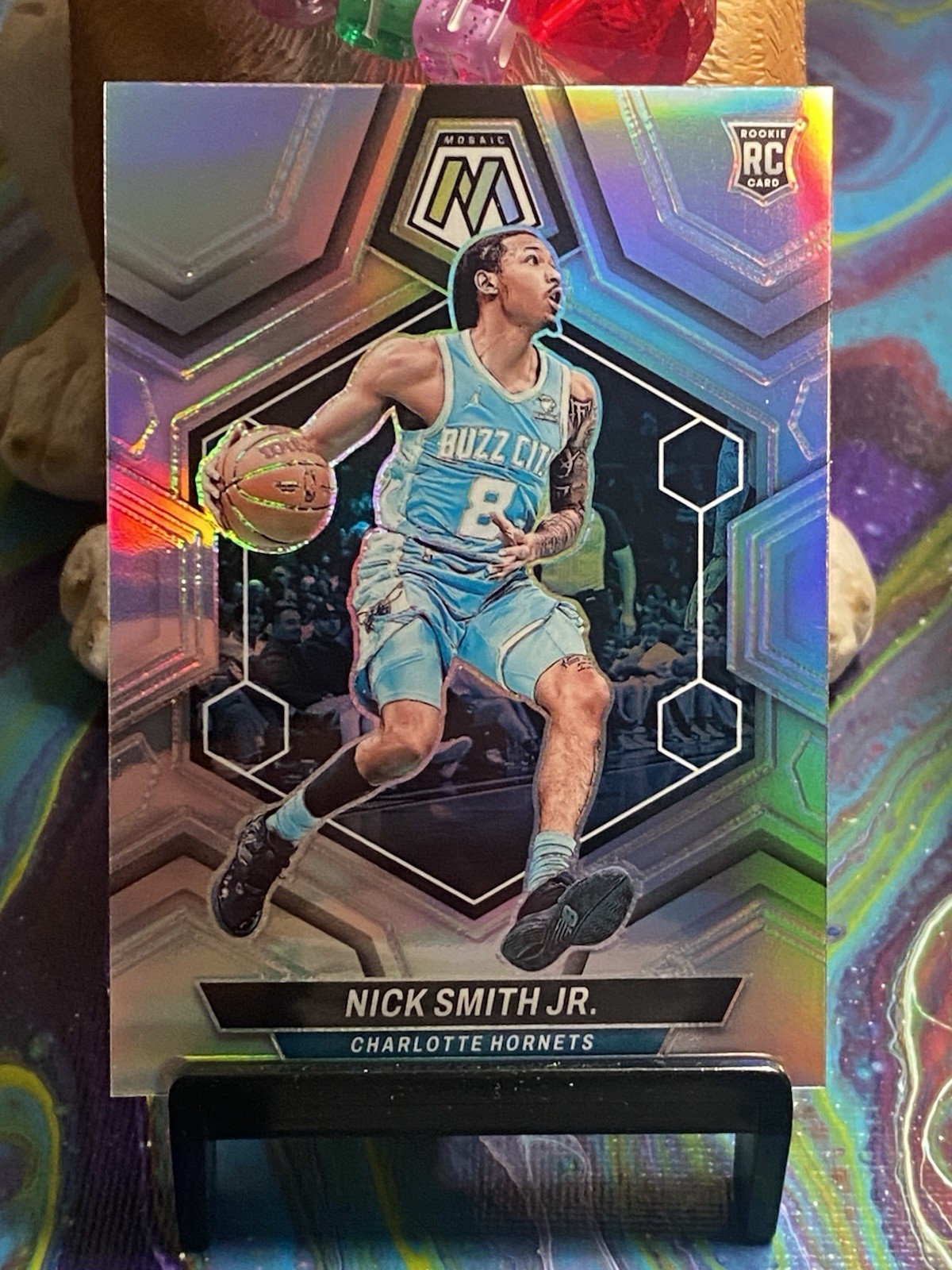 2023-24 Panini Mosaic - Rookies Silver Prizm #242 Nick Smith Jr. (RC) Hornets