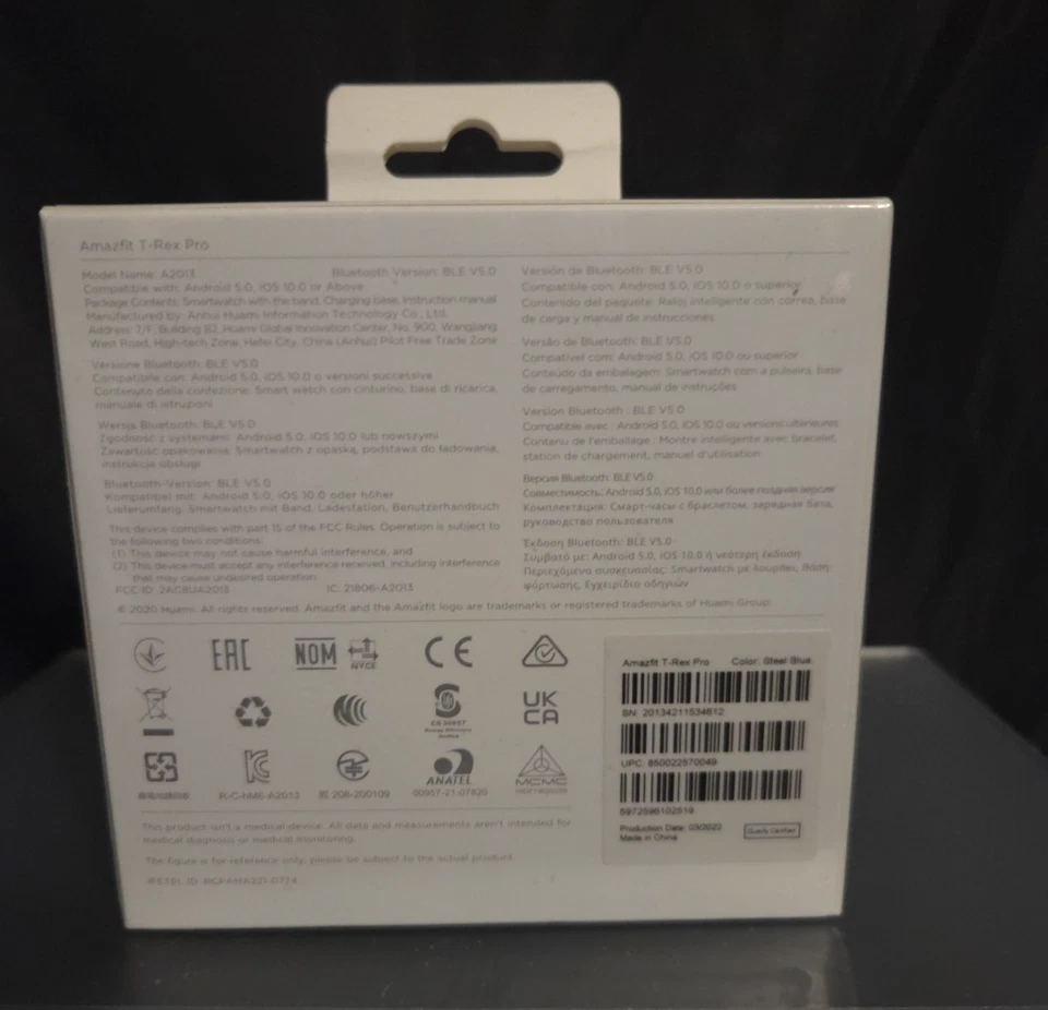 Умные часы Amazfit T-Rex Pro — стальной синий — прочные с GPS военного класса для фитнеса - Изображение 4 из 4