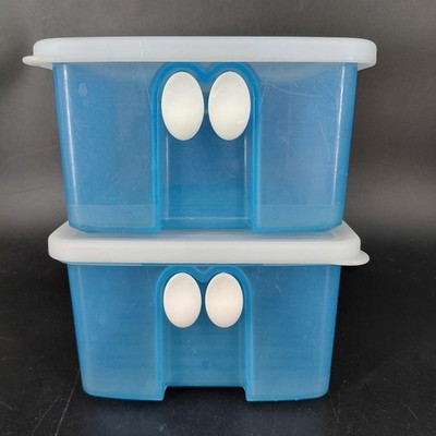 Tupperware Fridgesmart Containers Set 2 Square Lid 3993 Vent Fresh Button 4.5 Cp