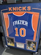 WALT FRAZIER SIGNED/AUTOGRAPHED 35x43 Custom Framed KNICKS Jersey JSA