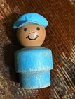 Vintage Fisher Price little people wood turquoise African American pilot