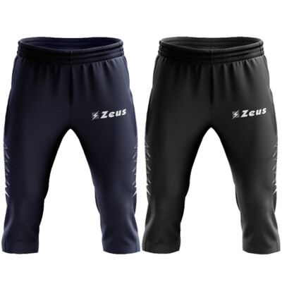 Zeus Enea Herren Fußball Fitness Laufsport 3/4-Trainings Shorts schwarz navy neu