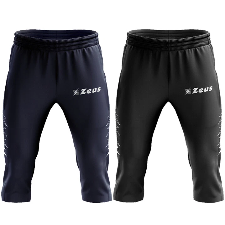 Zeus Enea Herren Fußball Fitness Laufsport 3/4-Trainings Shorts schwarz navy neu