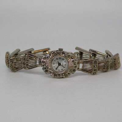 Pierre Nicol Marcasite's Quartz Analog Women's Watch Sz. 7'' New Battery