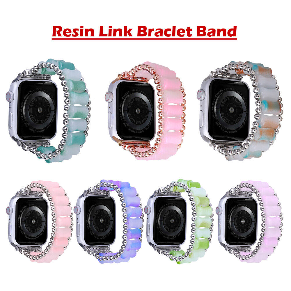 Stylish Resin Link Band for Apple Watch Series 9 8 7 6 5 4 SE Ultra 2 40-49mm-image
