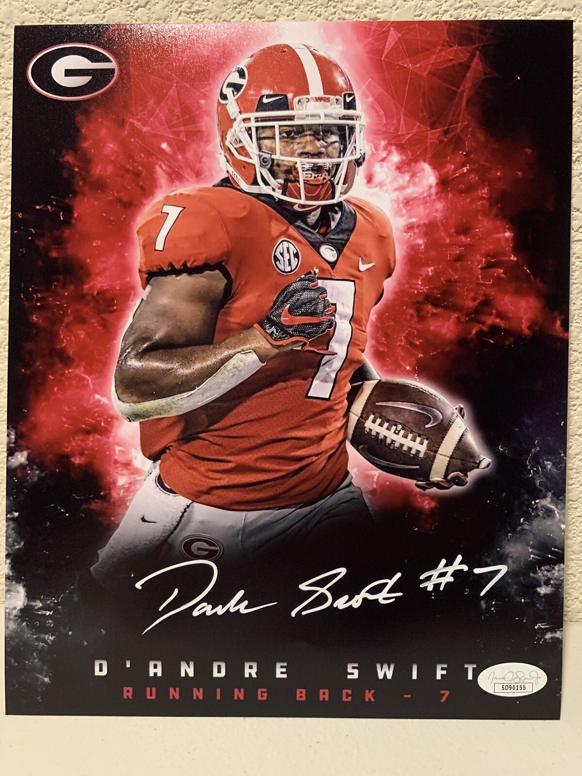 D'Andre Swift Autographed Signed Georgia Bulldogs 8x10 Photo JSA 