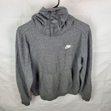 Nike Hoodie Women's M Gray Sportswear Club Funnel Neck Sweatshirt Pullover NSW