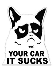 GRUMPY CAT STICKER Your Car. It Sucks 100mm decal 