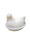 Vintage Anchor Hocking White Milk Glass Chicken Nest Lid and Bottom