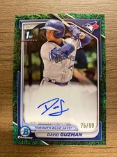 2024 Bowman Chrome David Guzman 1st Auto Green Grass /99 Rookie RC 🔥📈