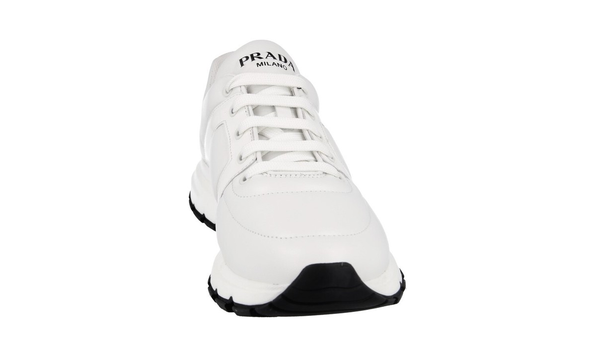 PRADA Nappa Leather PRAX Sneakers - 2EG383 - White - NEW - US 11.5