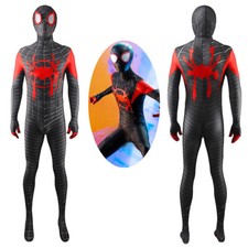 Spider Man Into the Spider Verse Miles Morales Costume Cosplay Suit Adult Kids