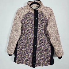 Saltwater Luxe Floral Puffer Two Tone Womens Small Long Sleeve Full Zip Jacket