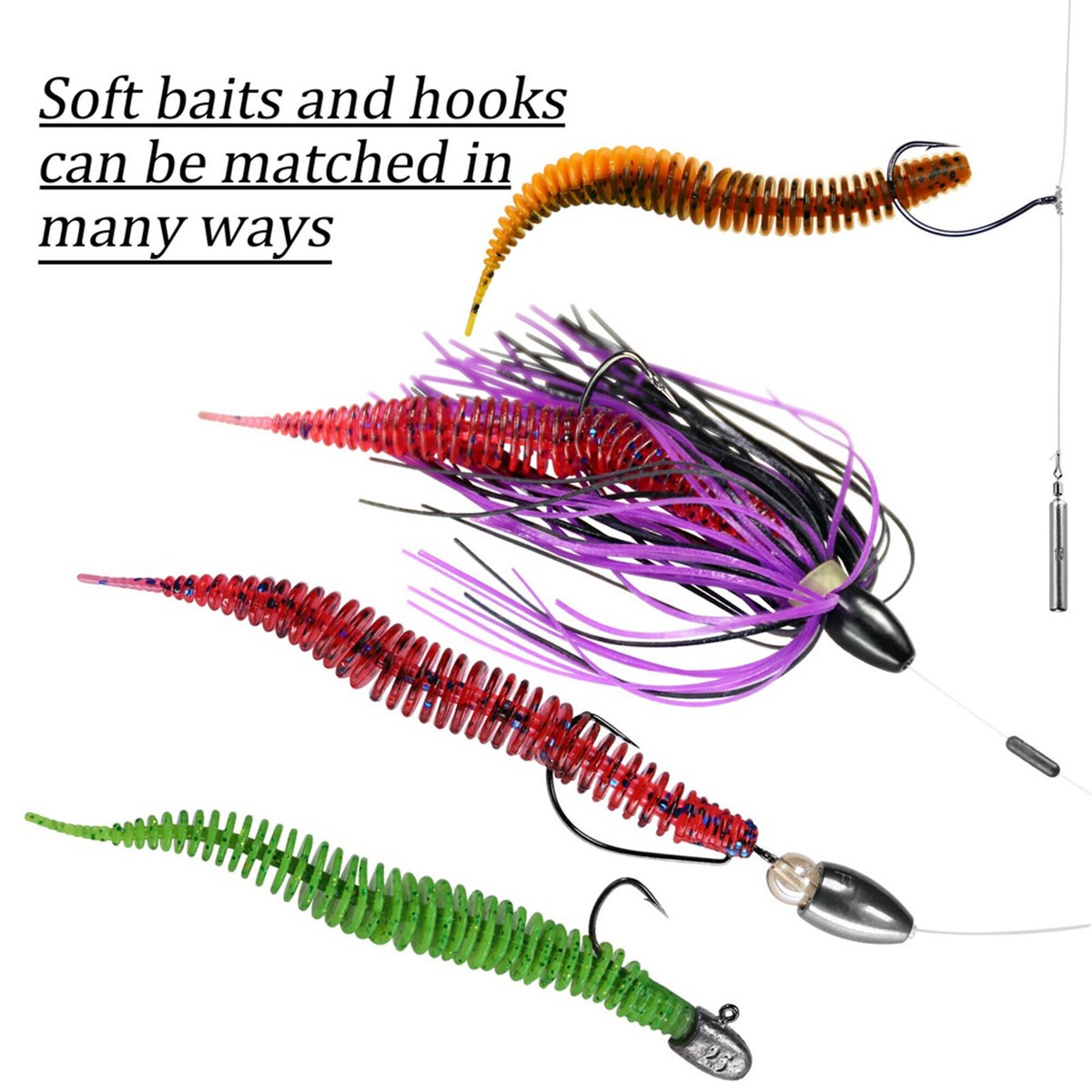 6PCS Soft plastic worm fishing lures - wacky style/ great for bass - US  SELLER | eBay