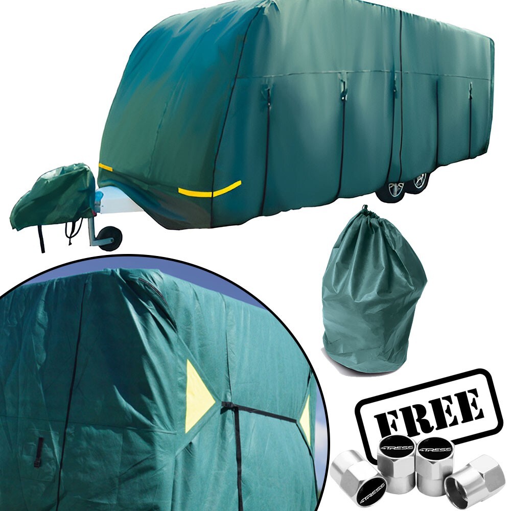 Maypole 2325ft Breathable 4 PLY GREEN Caravan Hitch Cover+DeMister+Bag