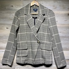 Maeve Anthropologie Collegiate Knit Houndstooth Blazer Sz Small Academia Neutral
