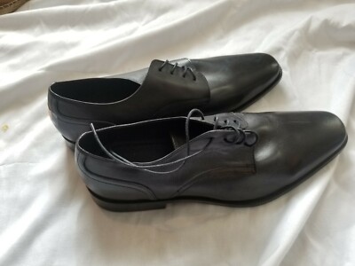 $60 NEW Joseph Abboud Men's Sz 12 Black Leather with Genuine Rubber Sole Derbies