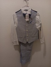 Nautica Boys 4-PC Light Blue Vest Set Formal Dressyy6 NWT