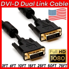 DVI to DVI Cable Digital Dual Link DVI-D Cord HDTV Projector Monitor Cord LOT