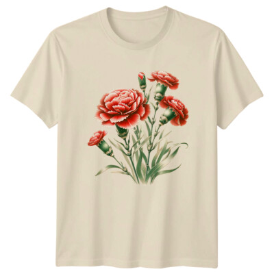 Vintage T-Shirt Nelke Blumen Botanische Kunst Geburtstag