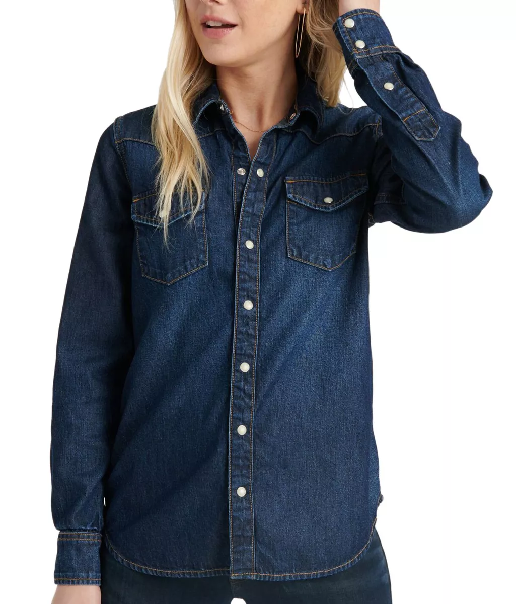 Lucky Brand Women's 7WD11187 Western Denim Jean Shirt, Corinthian, Small,  4257-5