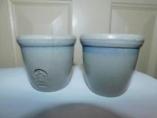 ROWE SALT GLAZE POTTERY SMALL POTS PAIR