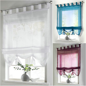 Raffrollo Gardine Vorhang Fenster Dekoration Scheibengardinen Voile Transparent Ebay